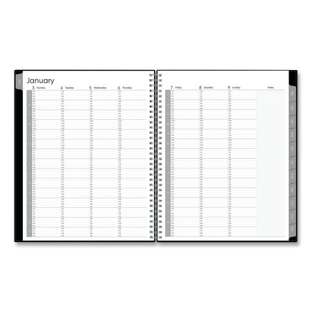 Blue Sky Classic Red W/M Appointment Book, 15-Min, 11 x 8.5, Black Cover, 2020 111289